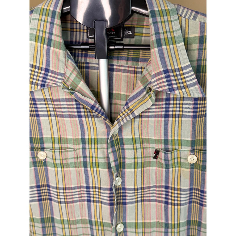 RLX Polo Sport‎ Mens XL Plaid Button Down Shirt Short Sleeve Cotton Multi-Color - Picture 5 of 7
